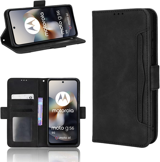 Klapkové puzdro pre Motorola Moto G56 5G, Card Slot, čierne