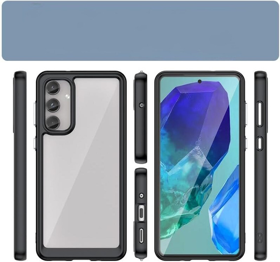 Obal na mobil pre Samsung Galaxy M55 5G, Fusion Hybrid, transparentné / čierne