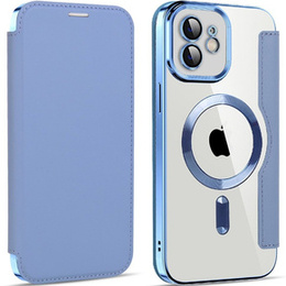 Klapkové puzdro pre iPhone 12, RFID Wallet MagSafe CamShield, modré