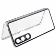Puzdro pre Sony Xperia 1 V, Magnetic Dual Glass, strieborné