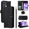 Puzdro s chlopňou pre Oppo Reno 13 Pro 5G, Crossbody Leather Wallet, čierne