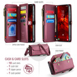 Puzdro CASEME pre Samsung Galaxy S25 FE, RFID Leather Wallet, s popruhom cez rameno, červené