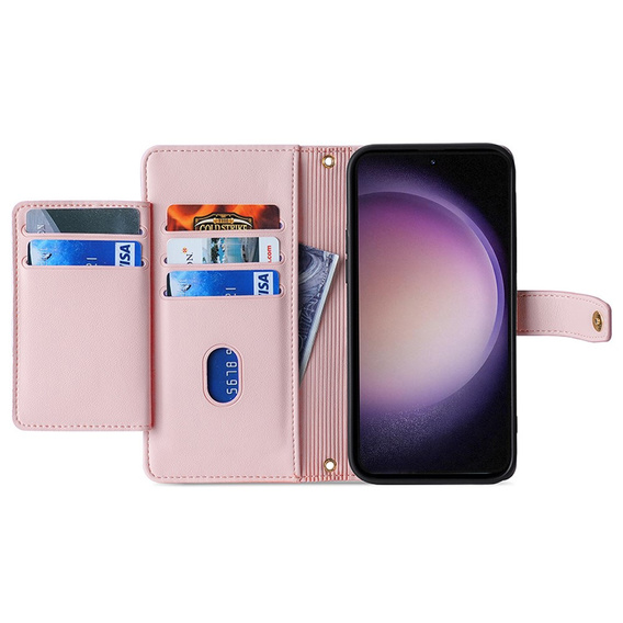 Klapkové puzdro pre Samsung Galaxy A54 5G, Wallet Zipper Pocket, ružové