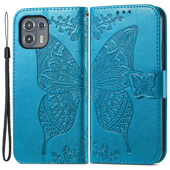 Klapkové puzdro pre Motorola Edge 20 Lite, Butterfly, modré