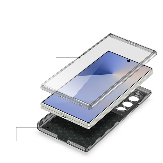 Puzdro Dux Ducis Stex so stojanom a tvrdeným sklom pre Samsung Galaxy Z Fold7 5G