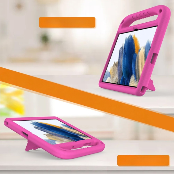 Detské puzdro pre Samsung Galaxy Tab A9+, detské puzdro s rukoväťou, ružové