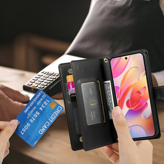 Klapkové puzdro pre Samsung Galaxy A56 5G, Wallet Zipper Pocket, čierne
