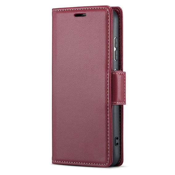 Puzdro pre Motorola Edge 50 Pro, ERBORD Glossy Litchi, flipová peňaženka, červené