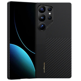 Puzdro BENKS Kevlar pre Samsung Galaxy S25 Ultra, pre MagSafe, Carbon Fiber, čierne