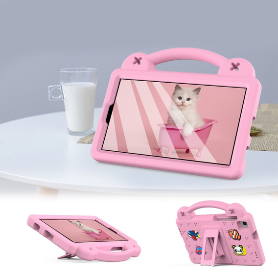 Detské puzdro pre Samsung Galaxy Tab A7 Lite 8.7 T220/T225, Cute Patterns, so stojanom, ružové