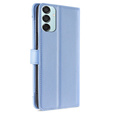 Klapkové puzdro pre Samsung Galaxy M15 5G, Wallet Zipper Pocket, modré