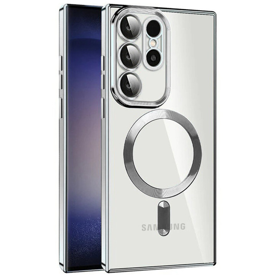 Obal na mobil pre Samsung Galaxy S22 Ultra, MagSafe Hybrid, strieborné