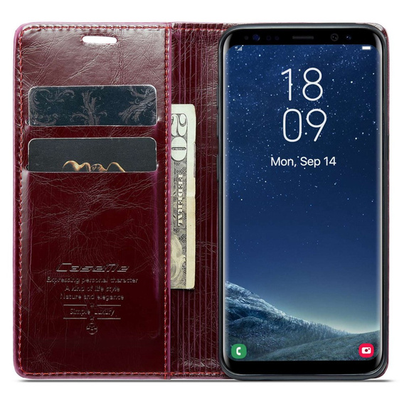 CASEME flipové puzdro pre Samsung Galaxy S8, Waxy Textured, červené