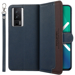 Klapkové puzdro pre Poco F5 Pro 5G, KHAZNEH RFID, modré / hnedé