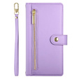 Klapkové puzdro pre Honor Magic 7 Lite, Wallet Zipper Pocket, fialové