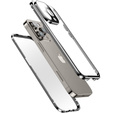 Puzdro pre iPhone 16 Pro Max, Magnetic Dual Glass, strieborné