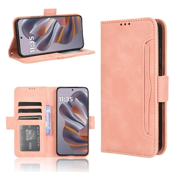 Klapkové puzdro pre Motorola Edge 50 Neo / Motorola ThinkPhone 25, Card Slot, ružové