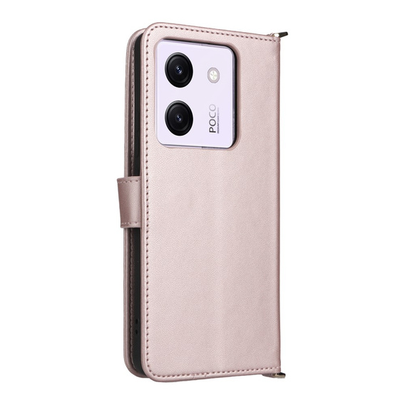 Puzdro s chlopňou pre Xiaomi Poco M7 Pro 5G, Crossbody Leather Wallet, ružové