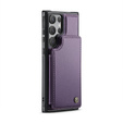 CASEME flipové puzdro pre Samsung Galaxy S25 Ultra, Litchi Wallet, fialové