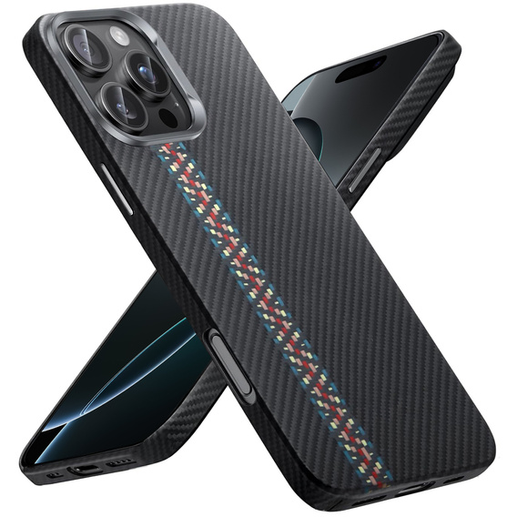 Puzdro pre iPhone 16 Pro Max, Carbon Fiber MagSafe, čierne