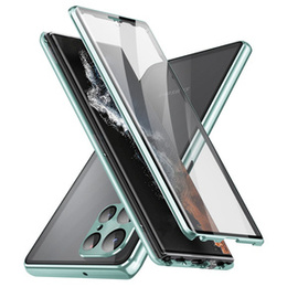 Puzdro pre Samsung Galaxy S21 Ultra, Magnetic Dual Glass, zelený