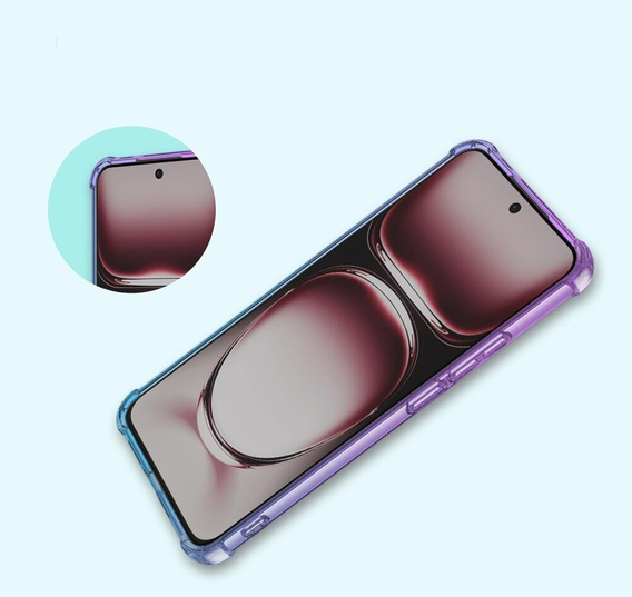 Puzdro pre Oppo Reno 12, Gradient Dropproof, Fialová / modrá