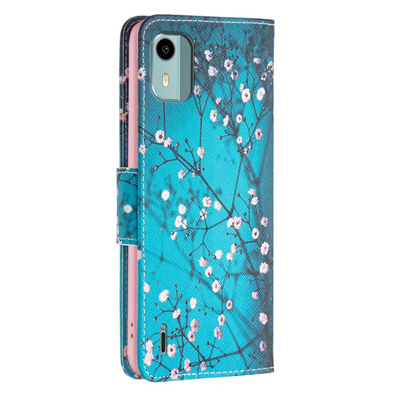 Klapkové puzdro pre Nokia C12 4G, Wallet, Sakura, modré