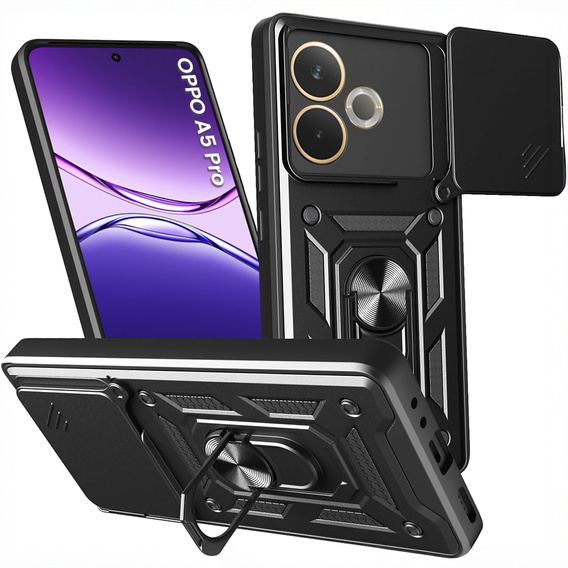 Obal na mobil pre Oppo A5 Pro 5G, CamShield Slide, čierne