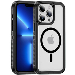 Puzdro s rámom pre iPhone 13 Pro, pre MagSafe, transparentné / čierne