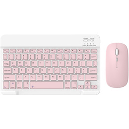 Bezdrôtová klávesnica a Bluetooth myš pre Android/Windows, ružová