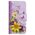 Klapkové puzdro pre Xiaomi Redmi 13C / Poco C65, Wallet, Flowers and Butterflies, fialový