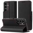 Kožené puzdro pre Samsung Galaxy S24, ERBORD LeatherWallet, čierne