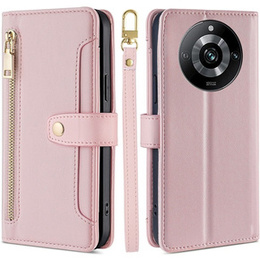 Klapkové puzdro pre Realme 11 Pro 5G / Pro+ 5G, Wallet Zipper Pocket, ružové