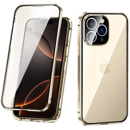 Puzdro pre iPhone 16 Pro Max, Magnetic Dual Glass, zlaté