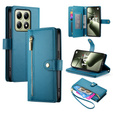 Klapkové puzdro pre Xiaomi 14T, Wallet Zipper Pocket, modré