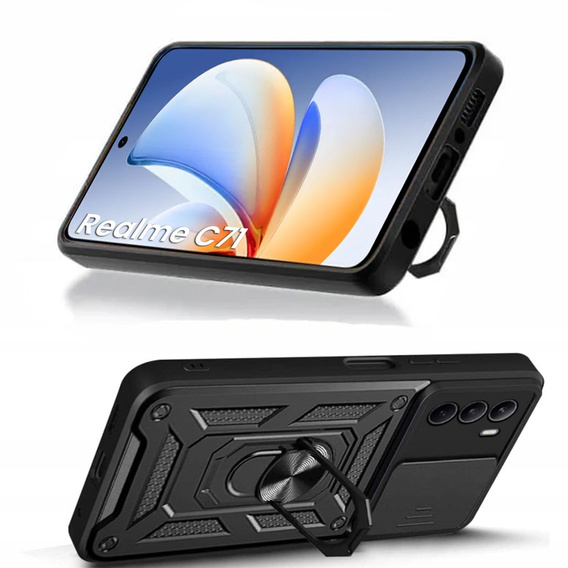 Obal na mobil pre Realme C71, CamShield Slide, čierne