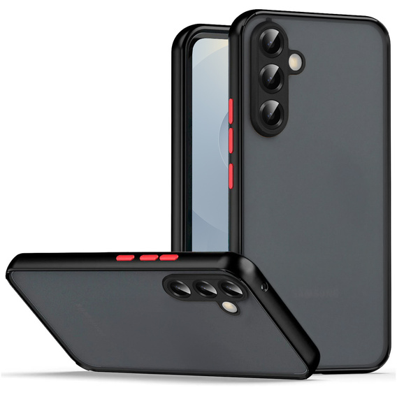 Silikónové puzdro pre Samsung Galaxy S25+ Plus, s ochranou fotoaparátu, transparentné / čierne + tvrdené sklo 9H