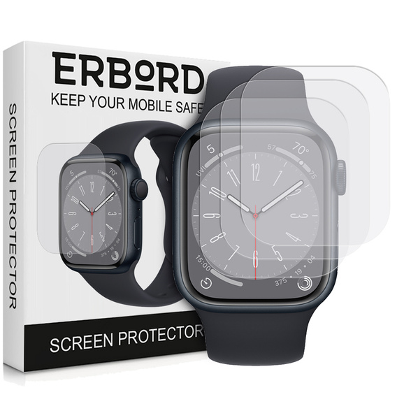 3x ERBORD Hydrogélová fólia pre Apple Watch 7/8 45mm