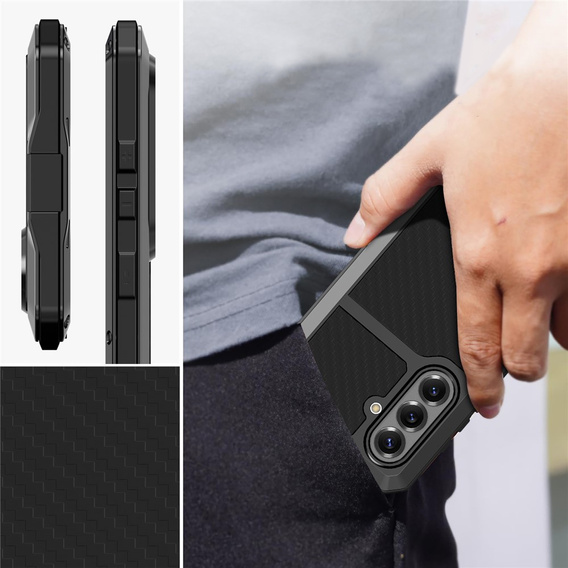 Puzdro s integrovaným sklom pre Samsung Galaxy S26 Plus, čierne