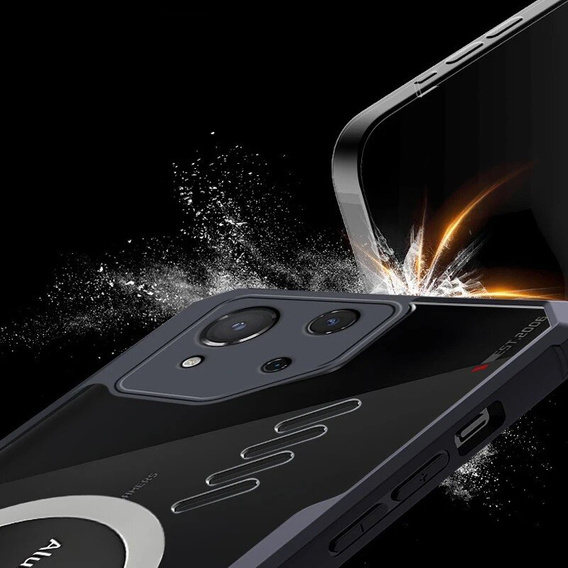 Puzdro pre ASUS ROG Phone 8 Pro, s magnetickým štítkom, transparentné / čierne