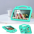 Detské puzdro pre Samsung Galaxy Tab A9, Cute Patterns, so stojanom, zelený