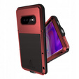 Love Mei Obal na mobil pre Samsung Galaxy S10+ Plus, armored with glass, červené