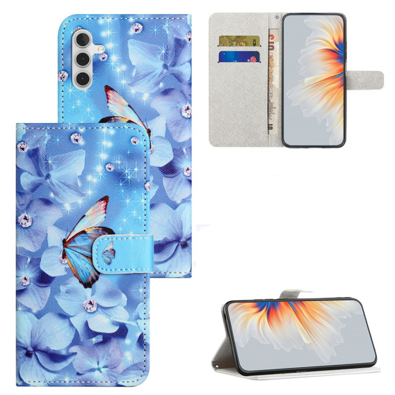 Klapkové puzdro pre Samsung Galaxy M15 5G, Wallet, Flower and Butterfly