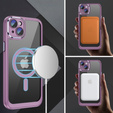 Puzdro pre iPhone 15 Plus, ERBORD Impact Guard, MagSafe, fialové