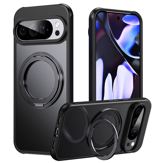 Puzdro pre Google Pixel 10 Pro XL , pre MagSafe, so stojanom, čierne