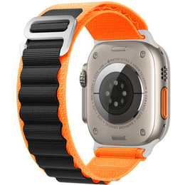 Nylonový remienok pre Apple Watch 1/2/3/4/5/6/7/8/SE/ULTRA 42/44/45/49 mm,  oranžový / čierny