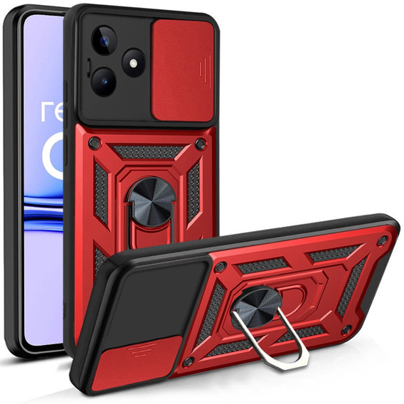 Obal na mobil pre Realme C53 4G, CamShield Slide, červené