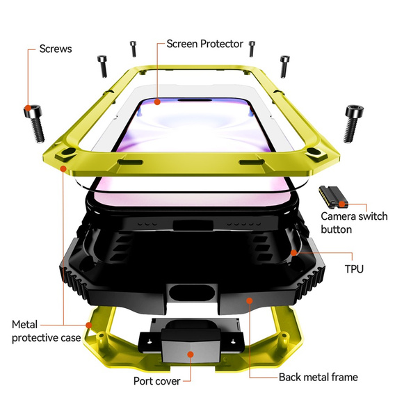 Puzdro R-JUST s podstavcom a integrovaným sklom pre iPhone 17