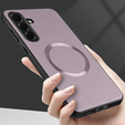Obal na mobil pre Samsung Galaxy A56 5G, Leather Hybrid MagSafe, fialové