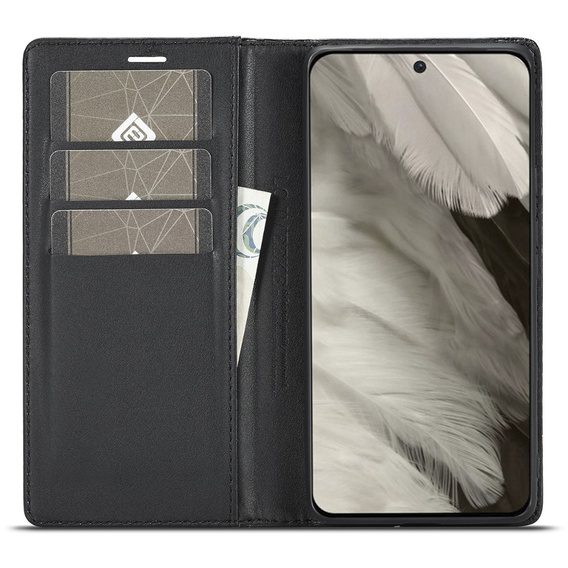 Flipové puzdro pre Google Pixel 8A, Carbon LC.IMEEKE, čierne